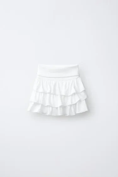 Юбка-шорты в полоску с воланами- Заказать в России