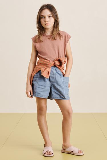 Шорты бермуды из хлопка и льна- Заказать в России