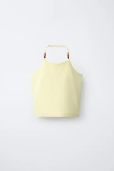 Топ халтер с бусинами