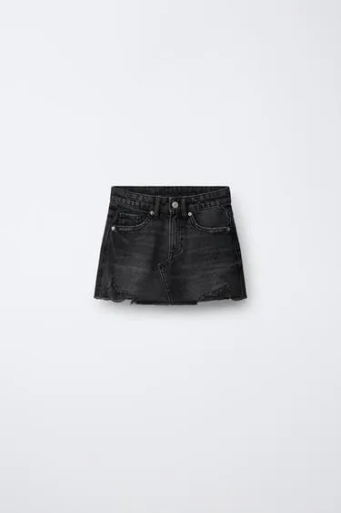 Джинсовая юбка с разрезами- Заказать в России