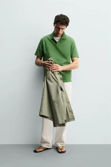 Поло Regular Fit с эффектом потертости