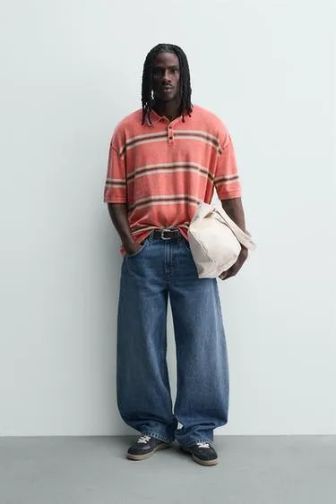 Трикотажное поло  в полоску- Заказать в России