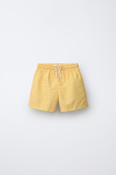 Zara 6-14 лет/плавки-бермуды с геометрическим принтом купить с доставкой.