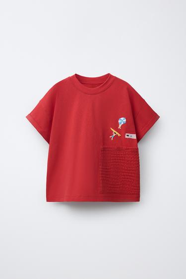 Футболка с карманом из кружева кроше- Заказать в России