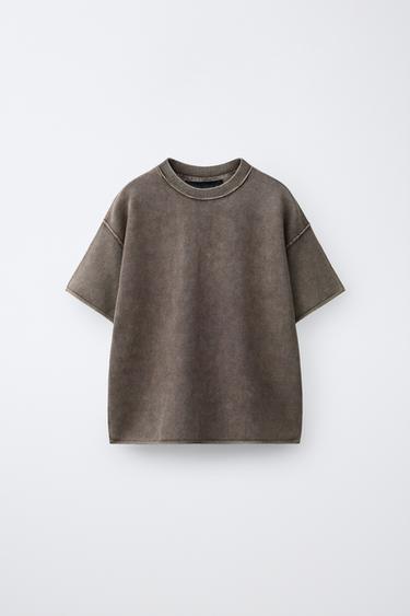 Футболка из трикотажа с эффектом потертости- Заказать в России