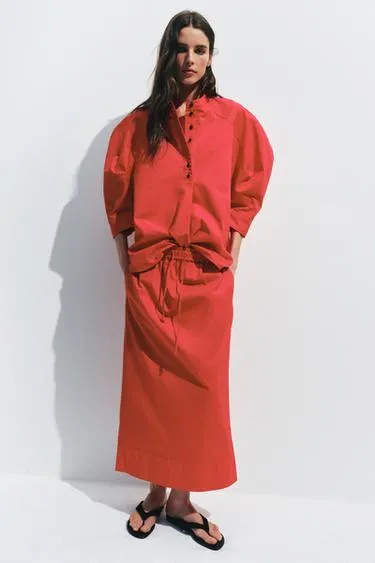 Юбка миди из поплина — Zw Collection