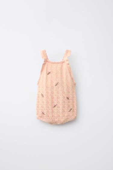 Zara Вязаный комбинезон с вышивкой