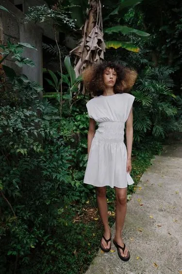 Комбинированное платье из поплина- Заказать в России