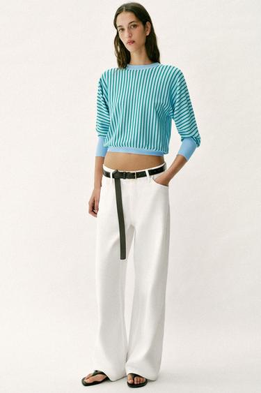 Zara Трикотажная толстовка в полоску