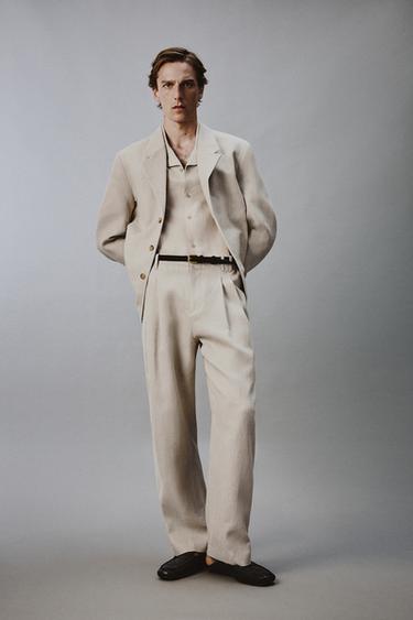 Zara Блейзер  из хлопка и льна