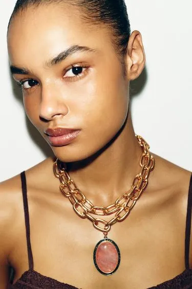 Набор из 2 макси ожерелий с камнями- Заказать в России