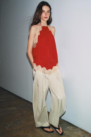 Zara Кружевной топ халтер — коллекция ZARA «ZW»