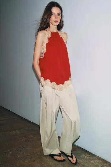 Кружевной топ халтер — Zw Collection