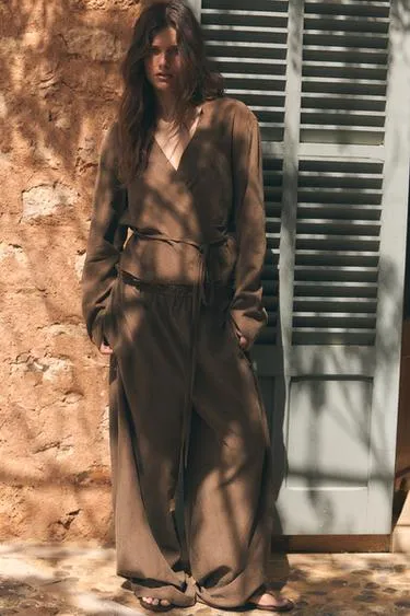 Рубашка-кимоно с запахом- Заказать в России