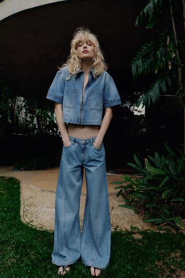 Zara Джинсовая рубашка Z1975 с коротким рукавом купить с доставкой.