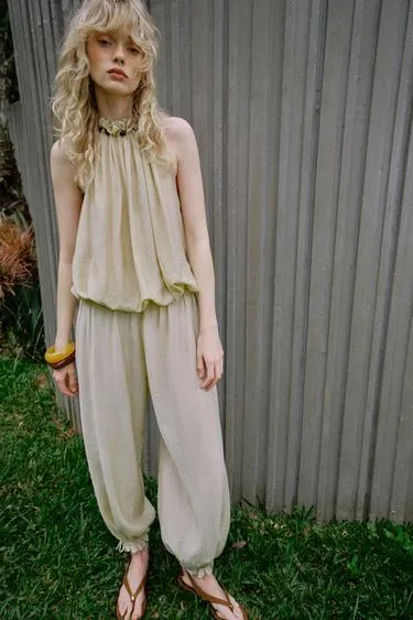 Брюки-багги с эластичным поясом