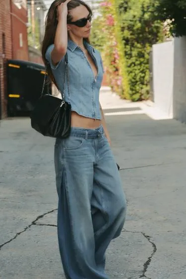 Джинсы Trf со средней посадкой и поясом- Заказать в России