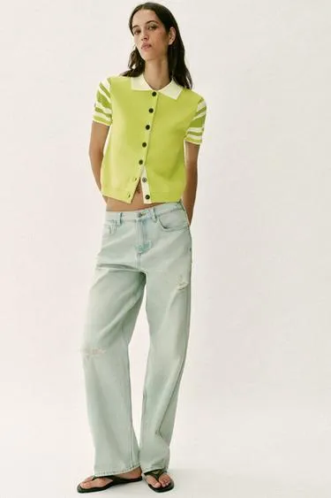 Джинсы Z1975 прямого кроя со средней посадкой и разрезами