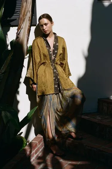 Двустороннее кимоно с принтом- Заказать в России