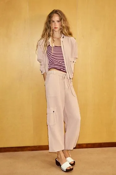 Брюки карго с эффектом потертости- Заказать в России