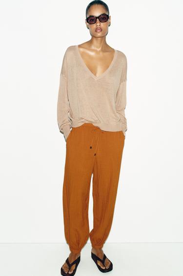 Zara Широкие брюки на резинке