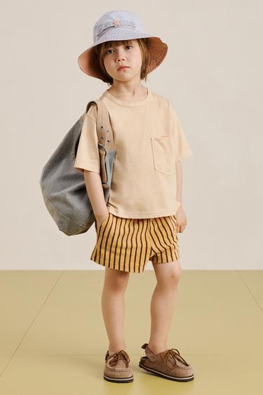 Zara Полосатые терри бермуды