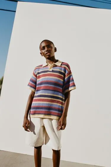 Поло в полоску кроше