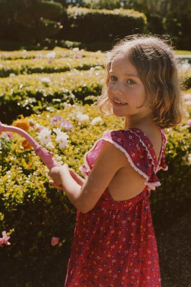 Платье из льна с цветочным принтом- Заказать в России