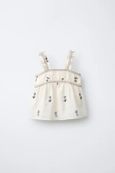 Топ с вышивкой и текстурой- Заказать в России