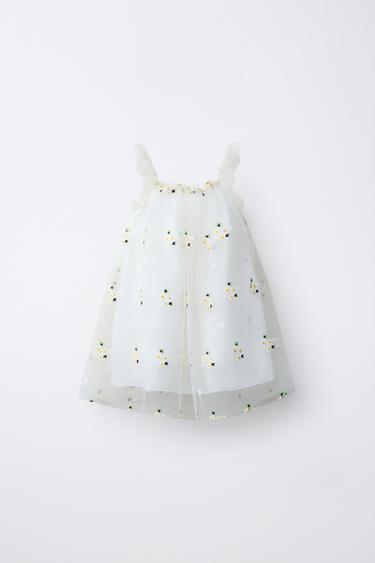 Zara Платье из полупрозрачной ткани с цветочным узором купить с доставкой.