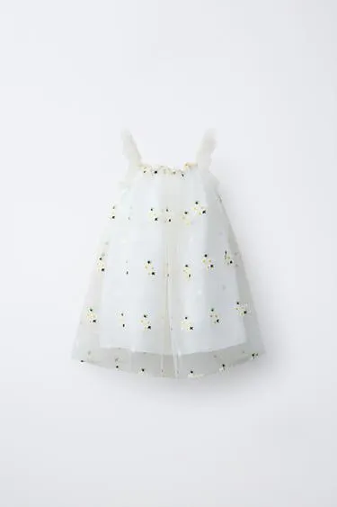 Платье из полупрозрачной ткани с цветочным узором