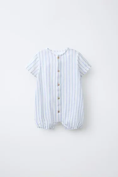 Комбинезон в полоску с комбинированной текстурой- Заказать в России