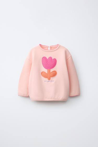 Zara Толстовка с вышивкой цветов купить с доставкой.