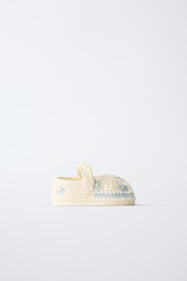 Zara Теплые вязаные ботиночки купить с доставкой.