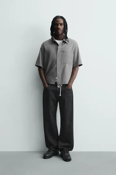 Рубашка свободного кроя в клетку