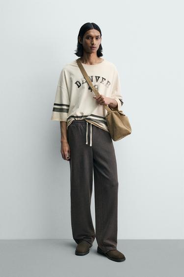 Zara Джоггеры прямого кроя с эффектом потертости