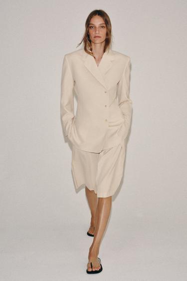 Zara Блейзер прямого кроя из шерсти — коллекция ZARA «ZW» лимитированная серия