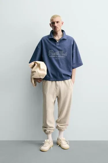 Поло свободного кроя с вышивкой- Заказать в России