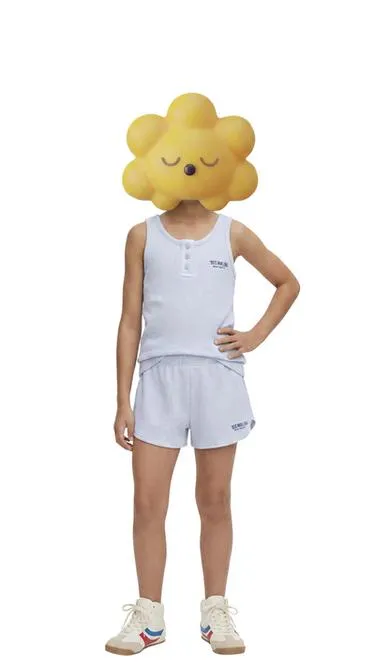 Топ из рифленого трикотажа с надписью