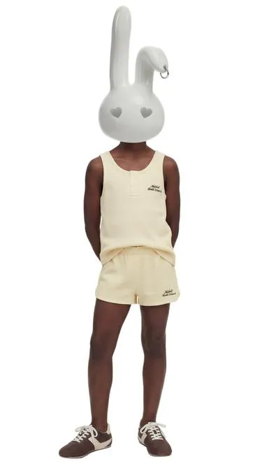 Шорты вафельные с надписью