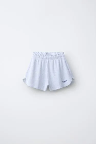 Вафельные шорты с надписью