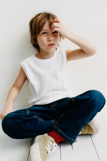 Zara Однотонная футболка с карманом