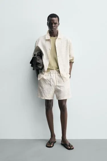 Рубашка из фактурной ткани Jacquard