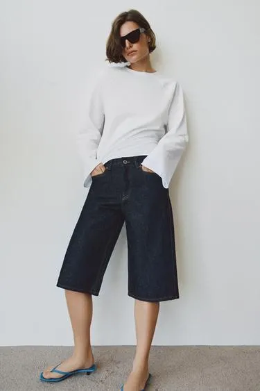 Джинсовые шорты бермуды со средней посадкой — Zw Collection