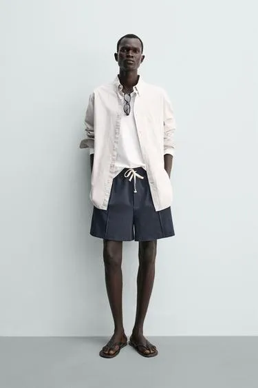 Шорты-джоггеры из рельефной ткани- Заказать в России