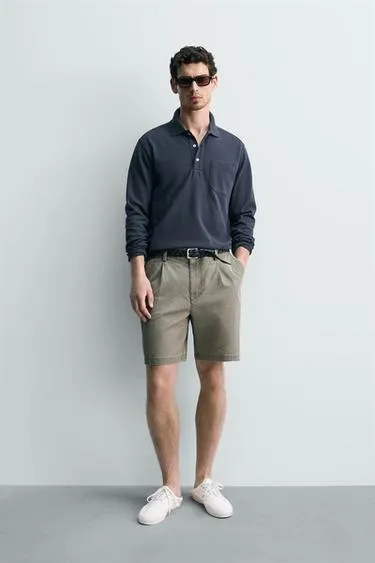 Шорты стандартной посадки со складками