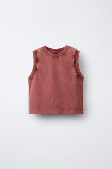 Zara Топ из плотного трикотажа с вышивкой