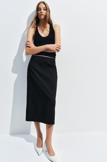 Zara Юбка миди с разрезом — коллекция ZARA «ZW»