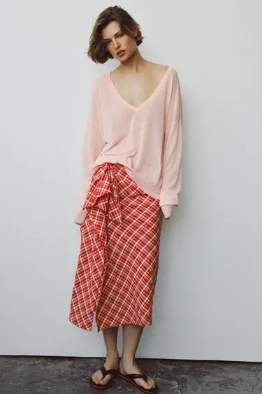 Юбка миди в клетку — коллекция Zara «Zw»