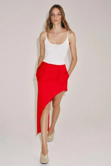 Юбка асимметричного кроя с карманами — коллекция Zara «Zw»- Заказать в России